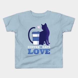 Coffee Plus Cats Is Love Graphic Tee Kids T-Shirt